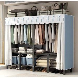 접이식 철제 옷장 철제옷선반 장롱 시스템행거 펼치는 일체형 아파트 2문 수납 침실 옷방