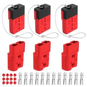 [미국배송] 트레일러 견인 윈치 퀵 커넥트 시스템용 RVBOATPAT 175A 배터리 커넥트/디커넥트 1/0 AWG 와이어 하네스 플러그 커넥터 12V 케이블 - 6 PCS