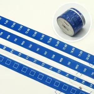 시간 관리 불렛 저널 꾸미기 스티커 테이프 블루 색상 다이어리 장식