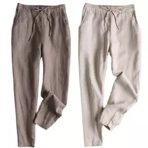 고품질 밴딩통바지 여자아이스바지 여름 배기 린넨 린넨 (WFKAMQ0)