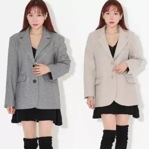 오버핏 롱코트 국산 모직 헤링본 디자이너 코트