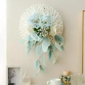 감성 인테리어 액자 빈티지 화분 디자인 꽃병 포인터 북유럽풍 블루 컬러의 벽걸이형 거실 TV 배경 장식 발