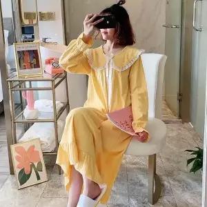 [하프클럽/]잠옷원피스 여름잠옷 카라레이스