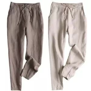 밴딩통바지 여자아이스바지 여름 배기 린넨 린넨 (WFKAMQ0)