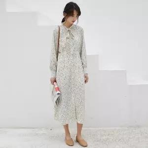 플라워원피스 LL-D143 플라워 리본원피스 리본 잔꽃원피스 원피스 잔꽃