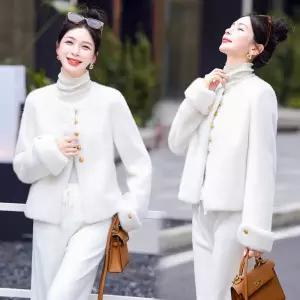 퍼 일체형 모피 인조 추동 여자재킷 코트 고급 가죽 원템4