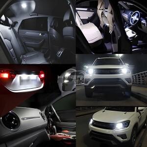 루보식 2/4/10/20개 자동차 번호판 전구 실리카겔 T10 W5W COB 2SMD LED 웨지 마커 돔 지도 램프 주차 신호