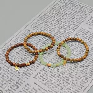 불교 손목 나무 원목 단주 행운 108배 소원 염주 (WFKBG6F)