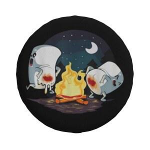 마시멜로 캠프파이어 패턴 휠 프로텍터가 있는 스페어 타이어 커버, 트럭 SUV RV 여행용 캠핑카 트레일러