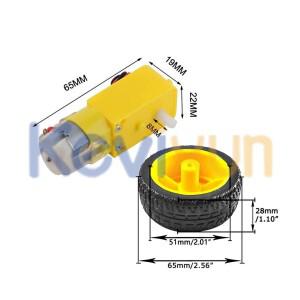호환 4PCS DC 전기 모터 + 플라스틱 TT 타이어 휠 아두이노 스마트 카용 3-6V 듀얼 샤프트 마그네틱 박스