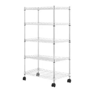 주방 밥솥 포트 5단 메탈 이동식 수납장 접이식 렉 조립앵글 메탈선반 다용도선반 랙