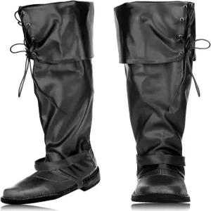 중세 해적 부츠 커버 남성 르네상스 바이킹 의상 액세서리 할로윈 코스프레 파티 전사 기사 갑옷 게이터 M