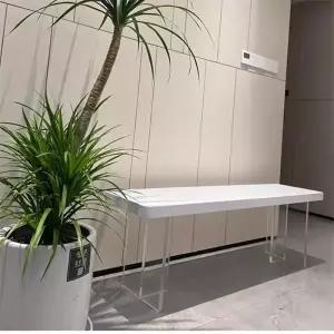 아크릴 벤치 신발 원목 다이닝 레스토랑 롱 갈아입는