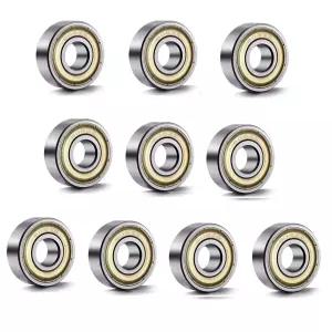 608 ZZ 볼 베어링(10PCS) 608Z 금속 이중 차폐 미니어처 딥 그루브 스케이트보드 베어링(8mm x 22mm 7mm)