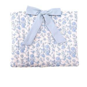 보우가 달린 퀼트 성경 커버, 12.6x10.6인치 폴리에스터 블루 플라워 패턴 성경책 슬리브 여아 기독교 선물용 케이스 보호대