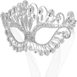 무도회 할로윈 카니발 파티 의상 액세서리를 위한 여성 블링 럭셔리 크라운 합금 마스크 가넥 라인스톤