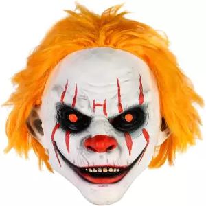 허그 아웃도어 할로윈 무서운 광대 마스크 성인 악랄 킬러 오렌지 헤어 풀 헤드 라텍스 소름 끼치는
