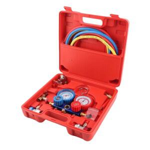 R134a 에어컨 A/C 매니폴드 게이지 세트(5피트 충전 호스 포함)