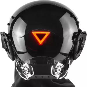 마리키토 펑크 LED 마스크 헬멧 조절 가능한 공상 과학 할로윈 파티 코스프레 및 코스튬 소품에 적합합니다