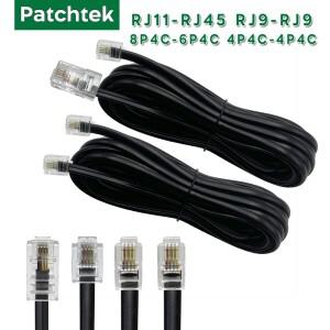 PATCHTEK RJ11 - RJ45/RJ9 RJ9 커넥터 휴대폰 케이블 8p4c 어댑터 모듈형 핸드셋 음성 확장 데이터