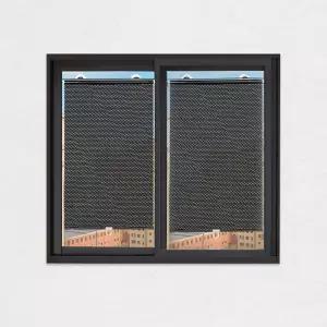 롤 블라인드 창문 방염 암막스크린 도트블랙 37X125cm