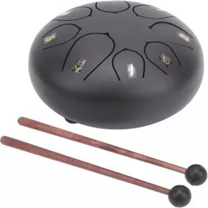 원형 드럼 디자인 스틸 소재 텅 배우기 쉬운 야외용 (블랙 2671974)