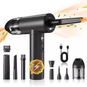 호스클리어 전기 에어 더스터 충전식 2-in-1 91 000 슈퍼 파워 블로워 무선 자동차 진공 및 LED 조명 PC