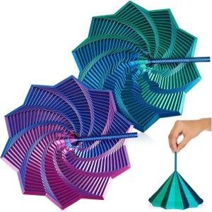 사무실 스트레스 해소를 위한 시넬링 3D 프린팅 확장 감각 피젯 스타 핸들 2개 프랙탈 헥사곤 나선형 방지