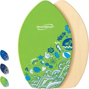 들과 성인을 위한 컬러 EVA 그립 패드와 고광택 클리어 코트 나무 스키보드가 있는 웨이브 뉴질랜드 행