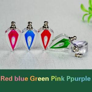 믹스 컬러 크리스탈 바이알 향수 오일 펜던트 소원병 이름 각인 병 수집