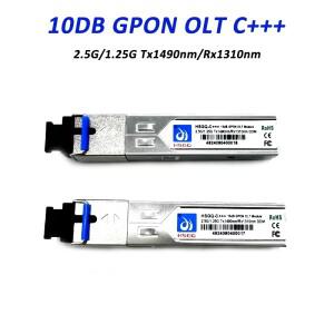 SFP 10dB 광섬유 모듈 GPON OLT C+++ Tx1490/Rx1310nm 트랜시버 SC 커넥터