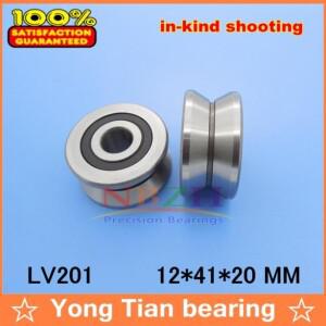 NBZH 베어링V 그루브 가이드 롤러 LV201 ZZ RV201/12-20 12x41x20 (정밀 이중 행 볼) ABEC-5