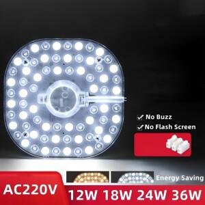 사각형 LED 패널 원형 링 조명 천장 장식 램프 360 ° AC 220V 다운라이트 12W 18W 24W 36W