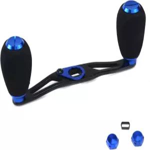 뮤탈 낚시 릴 손잡이 미끼 캐스팅 교체 부품 EVA 노브 및 너트(블랙+블루) 포함