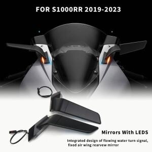 BMW 호환 S1000 RR S s1000rr - 윈드 윙 바이크 오토바이 LED 라이트 조정 가능 회전 백미러