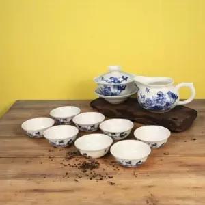 청화백자 화문2 개완 개합 다기세트 다도 다기세트 중국다기 경덕진다기 찻잔세트