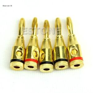 8개/세트 내구성 4mm 뮤지컬 스피커 바나나 플러그 오디오 잭 커넥터 신뢰성