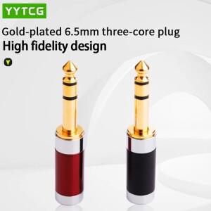 YYTCG 6.35mm 잭 커넥터 3 극 스테레오 코어 앰프 마이크 1/4 수 플러그 기타 스피커 Aux 케이블용