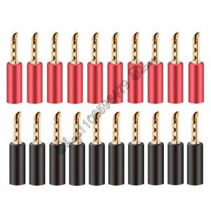 20pcs 4mm 오디오 스피커 나사 바나나 플러그 커넥터 빨간색 검정색  케이블 와이어 핀