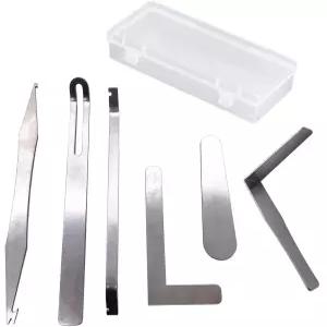 지아유이 6Pcs 색소폰 수리 도구 목관 악기 유지보수 키트 스테인리스 스틸 키 커버 조절 스프링 후크