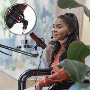 LA-For Hyperx Quadcast 마이크 스탠드 3/8인치  1/4인치 어댑터 및 붐 암 장착 솔루션