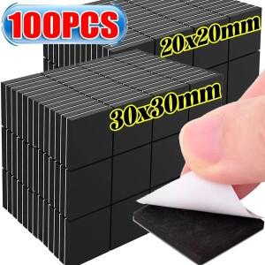 사각형 자석 끈적 테이프 미니 소형 호환 소형 다시 자기 접착 시트 스티커 검은 DIY 공예 가정용 냉장고