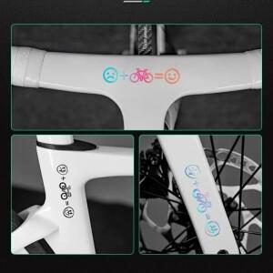 2D 플랫 스티커 4개 세트 자전거 로드 바이크 해피 페이스 장식 바이크 오토바이