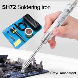 미니 소형 호환 전기 납땜 다리미 온도 조절 가능 휴대용 용접 스테이션 DC5525 실리콘 패드 보관 65W SH72