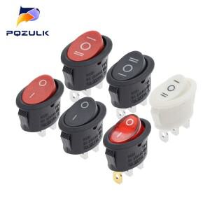 KCD1 25x16.5mm 미니 소형 호환 원형 보트 로커 스위치 2/3핀 SPST ON-OFF 6A/250VAC 전원 버튼 라이트 포
