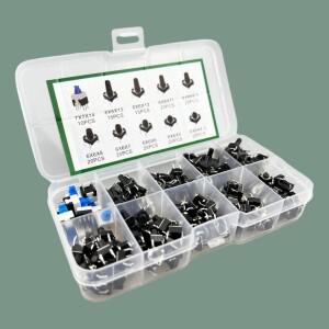 라이트 마이크로 터치 스위치 세트 푸시 버튼 키트 다양한 DIY 도구 액세서리 6x6 택트 ON/OFF 180 개