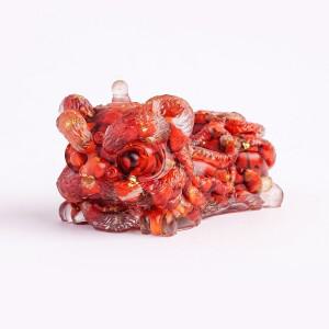 1PC 천연 크리스탈 스톤 사자 춤 동상 레이키 피규어 부적 풍수 조각품 가정 사무실 장식용