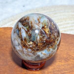 치유 천연 크리스탈 Phlogopite 구 황금  공 그림 보석 미네랄 에너지 Reiki 홈 장식 수집