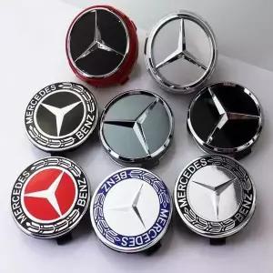 4 개대 75MM 자동차 휠 센터 커버 허브 캡 메르세데스 벤츠 호환 A E C G R S 클래스 AMG W204 W212 용 자