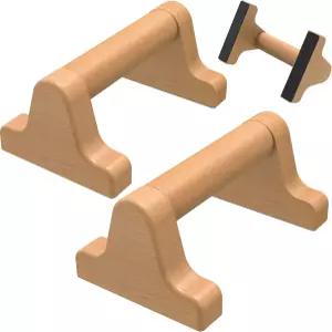 셀웨어 우드 푸시업 바 캘리포니아 피트니스 바닥 운동용 미끄럼 방지 핸드스탠드 견고한 금속 브래킷이